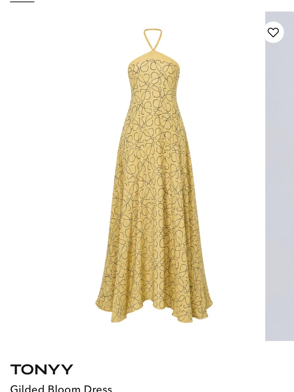 Gilded Bloom Halter Maxi Dress in Mustard Yellow